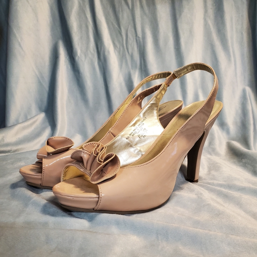 Nude Frill Slingbacks